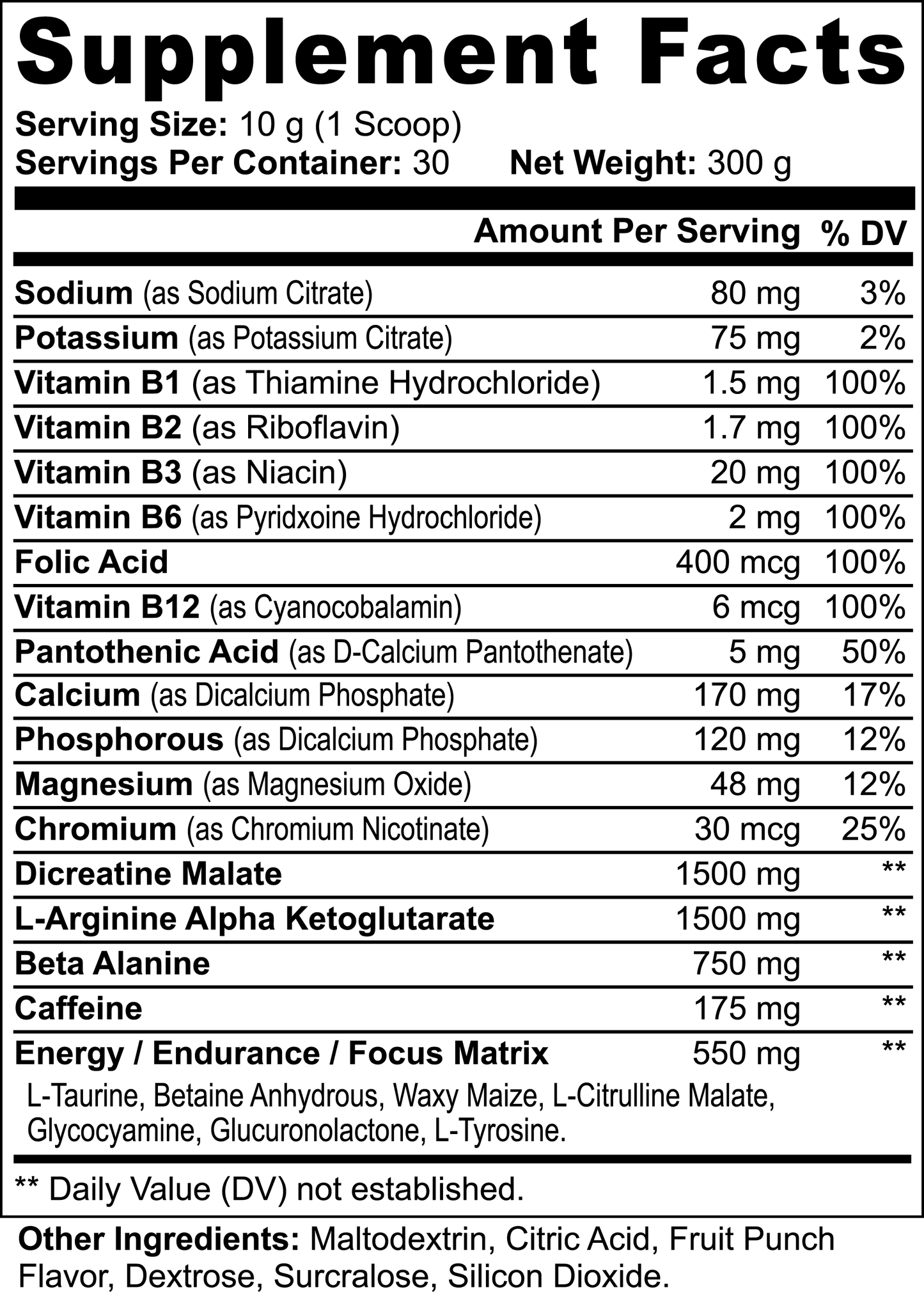 Coach Ray's Nitric Shock Pre-Workout Powder (Fruit Punch)